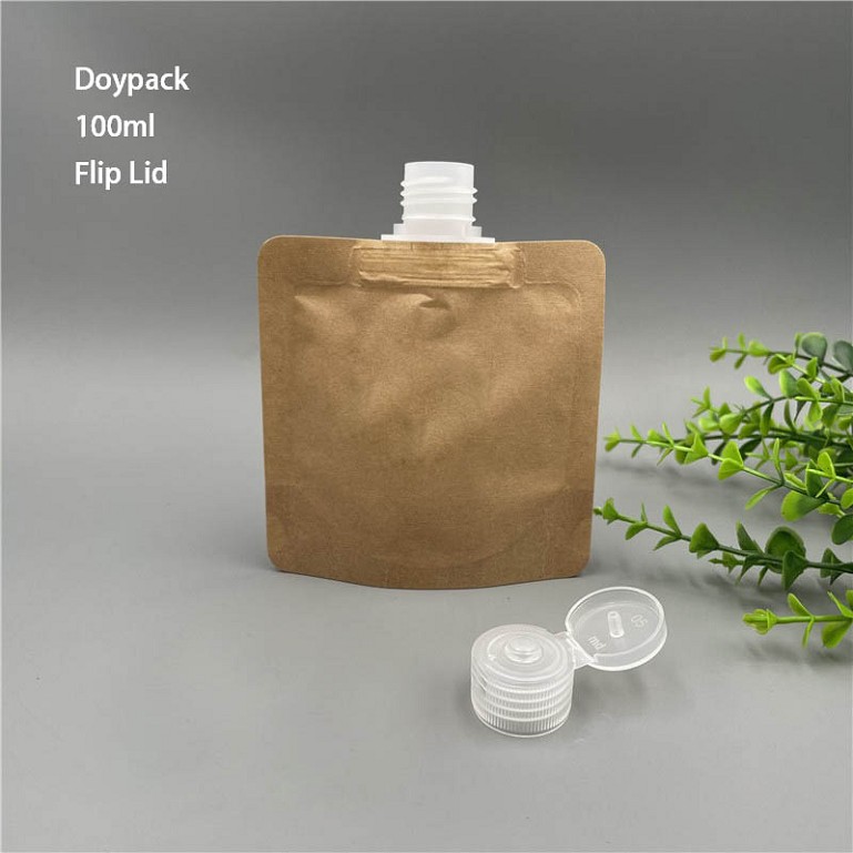 Custom Refillable Plastic Packaging 30ml Shampoo Pouch Eco Friendly Spout Bag Kraft Paper
