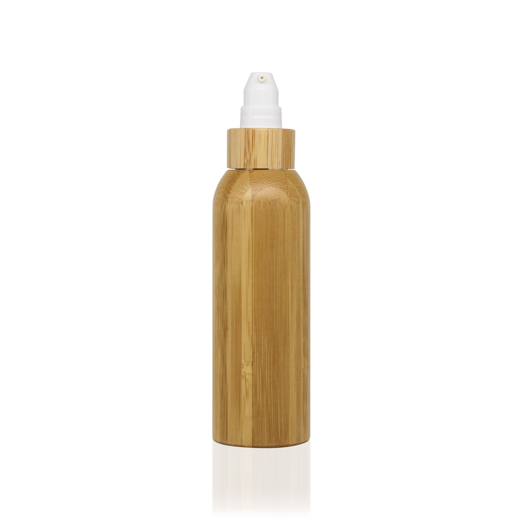 Eco Friendly Organic Bamboo Plastic Bottle Pump Sprayer Refillable Eco Packaging for Shampoo Lotion Shower Gel Skincare Liquid