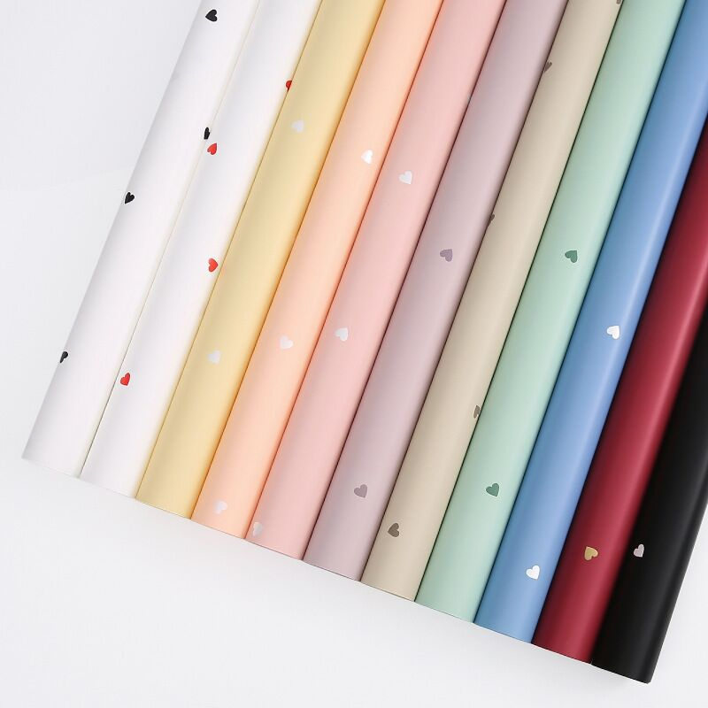 Wholesale Valentine's Day Decoration Flower Shop Waterproof Solid Color Bouquet Flower Wrapping Packaging Paper