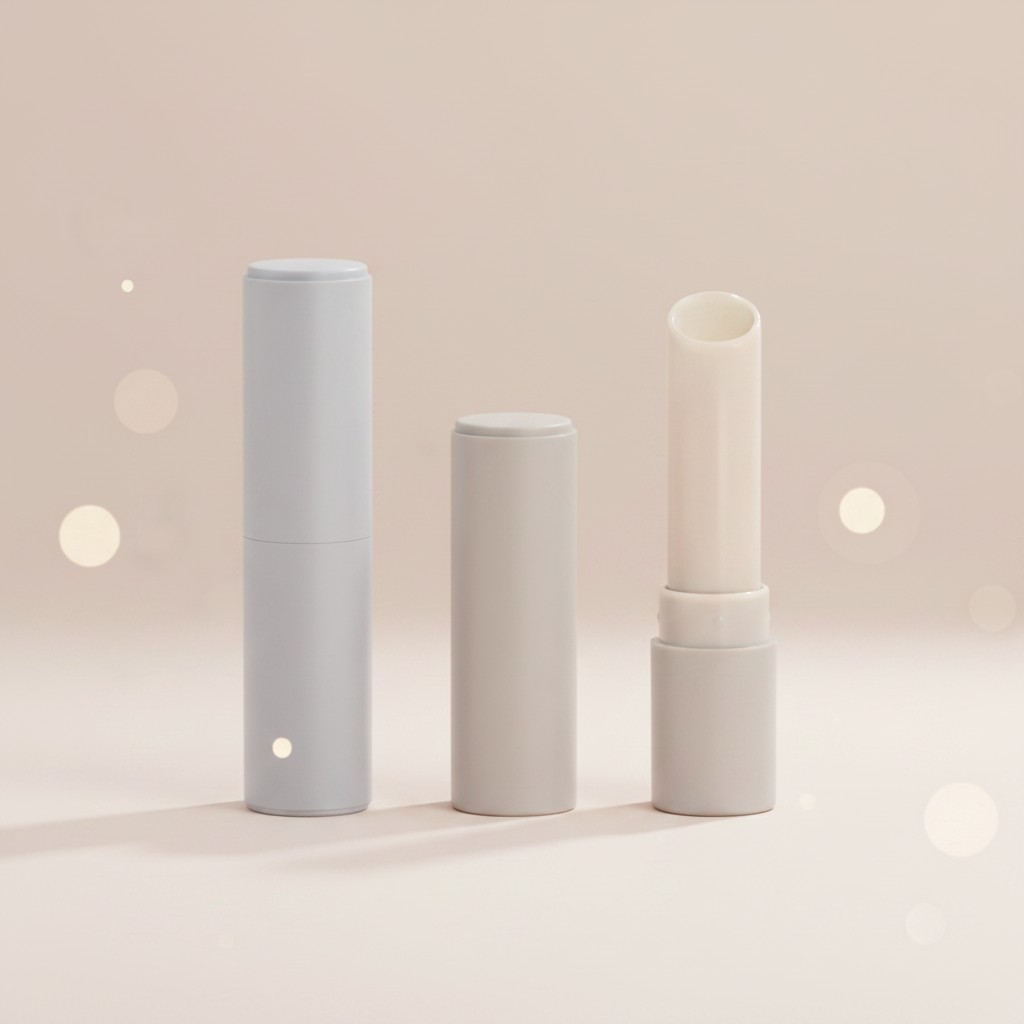 Portable Travel Size Refillable Lip Balm Containers Pink &amp; White Matte Empty Tubes 4.5g Personal Care Cosmetic Packaging