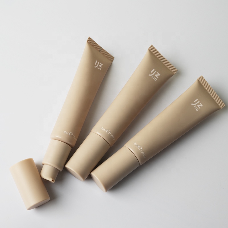 Custom Matte Plastic Packaging for Cosmetic Luxury Cream Pump Tube PE Pump Tube Skincare with Airless Pump Tubes Cosmetic