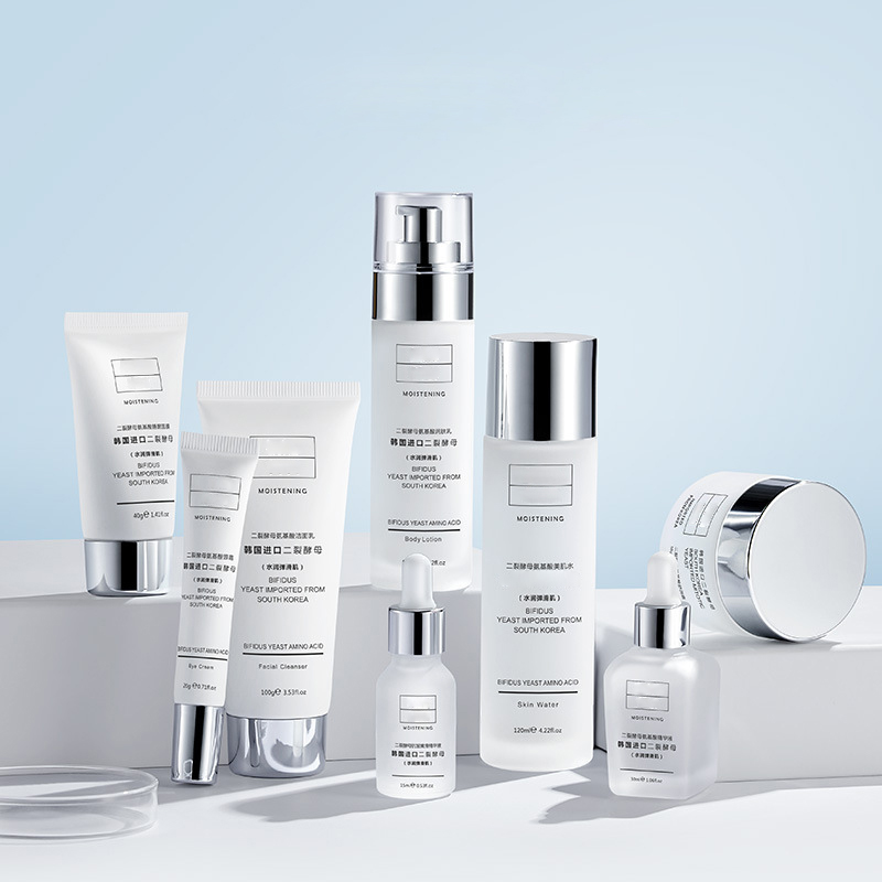 Factory Frosted Empty Pump Lotion Aluminum Cosmetic Packaging Luxury Matte Clear Cream Glass Skincare Bottles and Jars Set