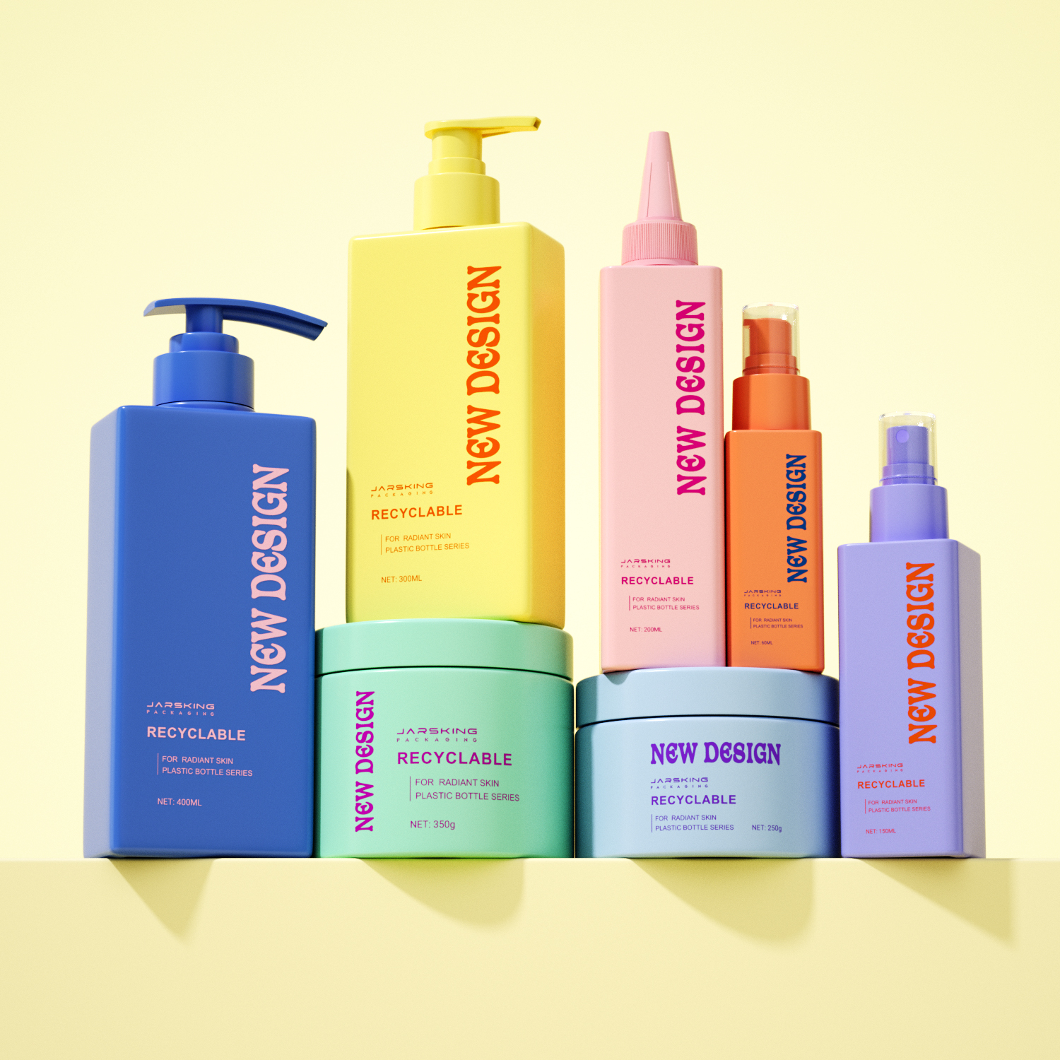 Luxury 200ml 300ml 400ml PET Empty Flat Hotel Korean Shampoo and Conditioner Bottle Shower Gel Lotion Pump Bottle Box Packaging