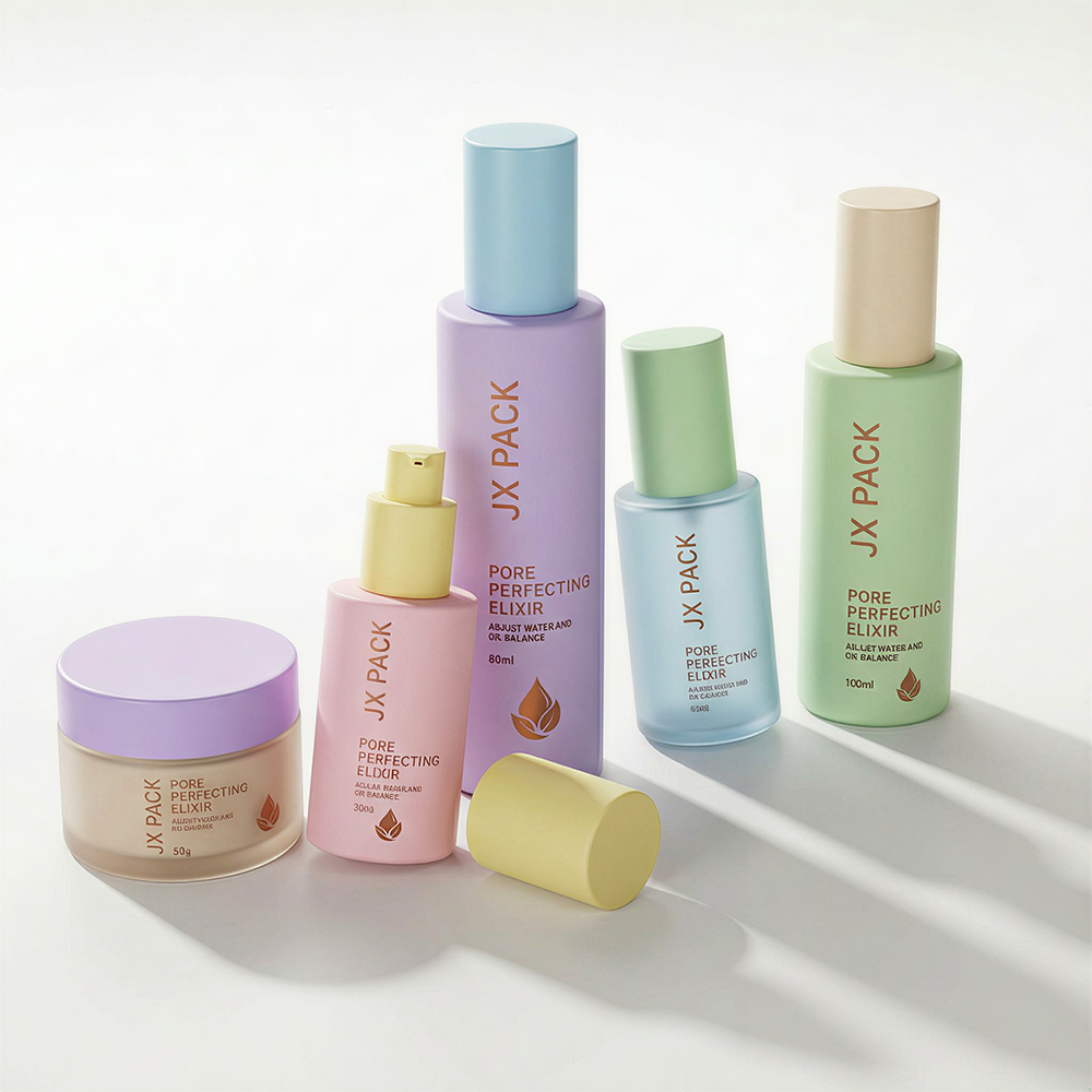 Custom Unique Cosmetic Skincare Bottle Packaging Luxury Face Cream Moisturizer Glass Jar Empty Bottles For Lotion