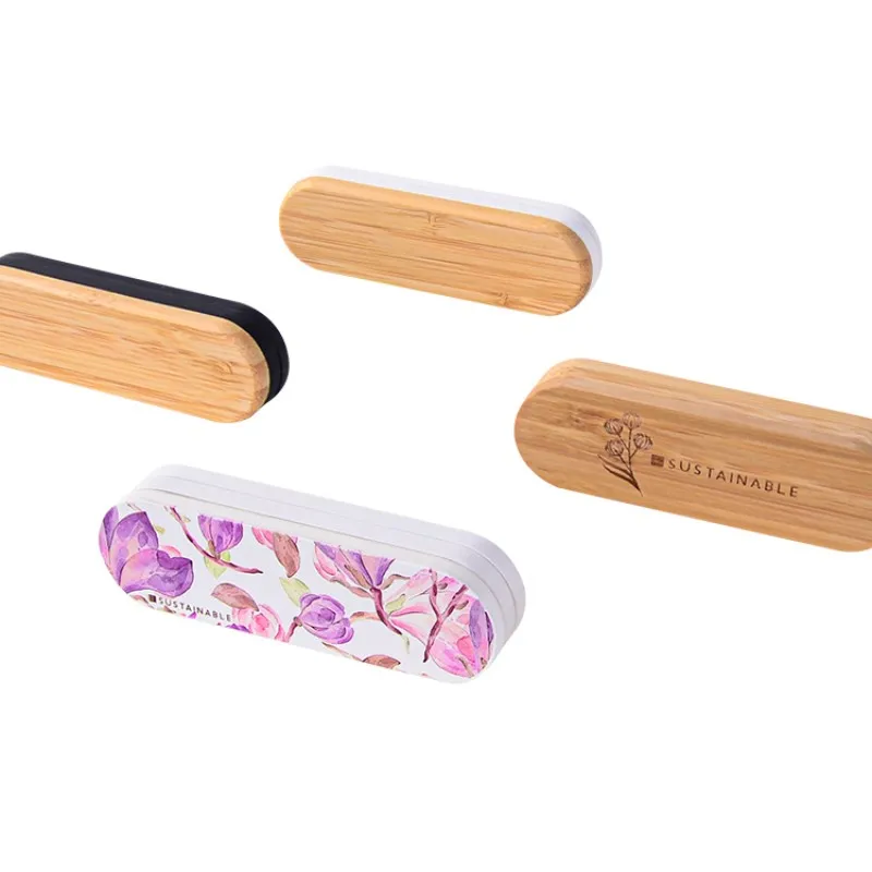 Customized Private Label Logo Makeup Vegan Empty Wood Bamboo Eyeshadow Palette Packaging