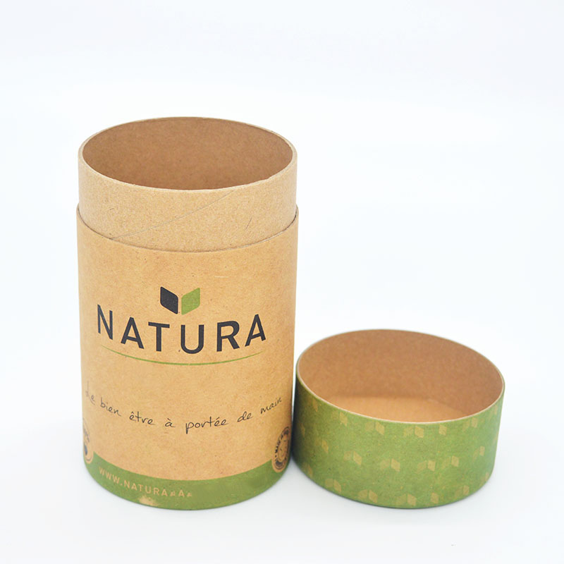 Custom Logo Natural Kraft Paper Can Biodegradable Eco-friendly Recyclable Cardboard Tube for Branded Granola Food Gift