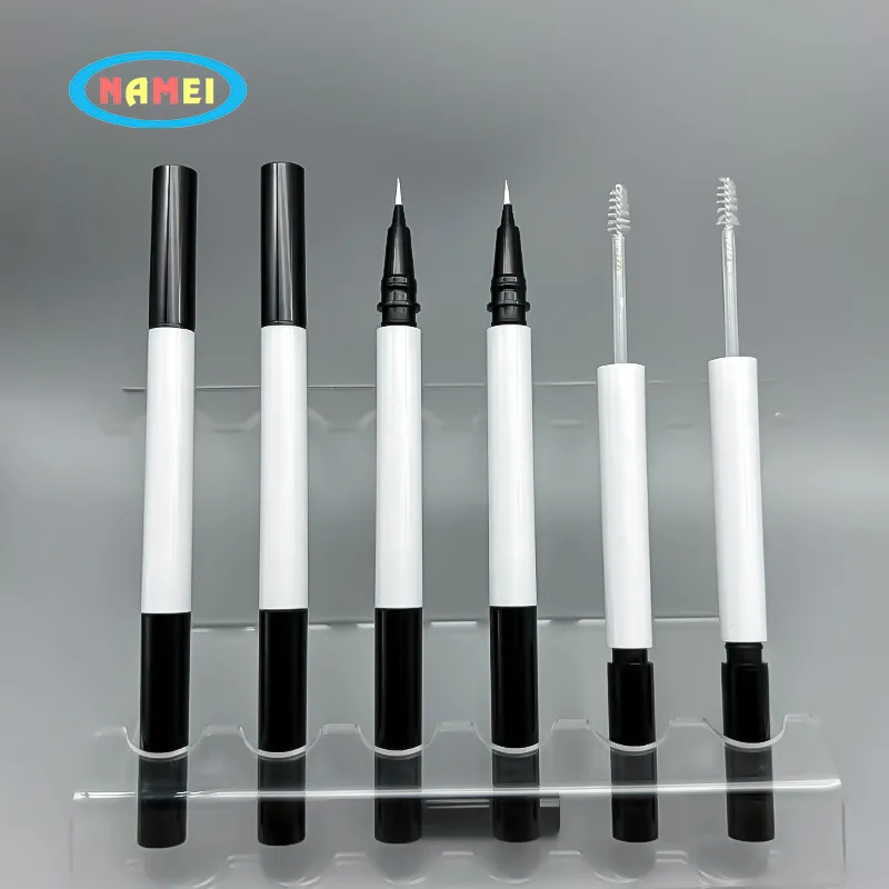 Double Sided Multifunctional 2 in 1 Round Eyebrow Pencil Packaging Container with Brush Private Label Liquid Eyeliner Packaging