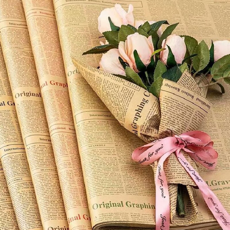 China Hotsale Printing Flower Wrapping Paper Gift Packaging Home Decoration Printed Packing Kraft Paper