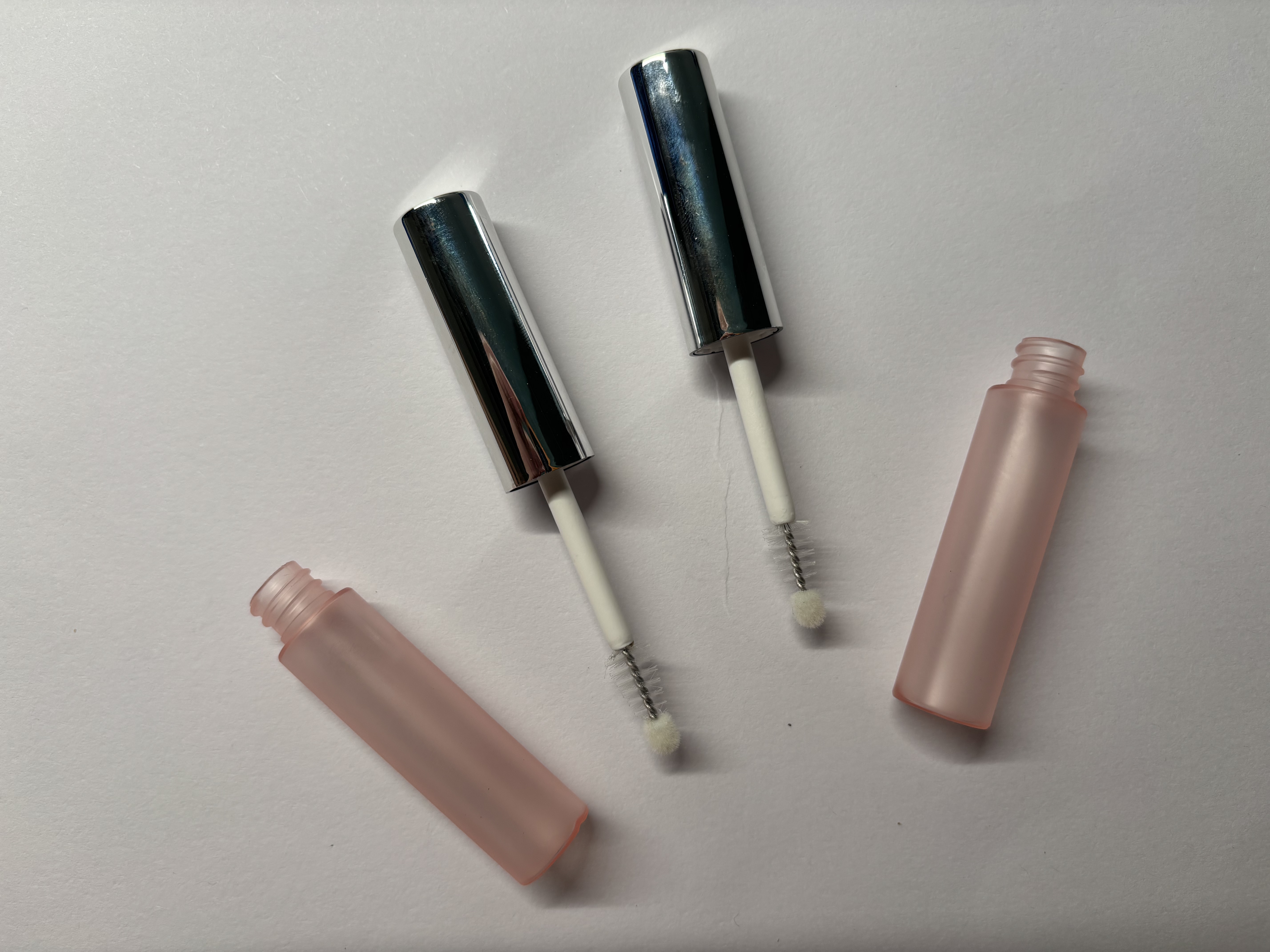 Premium Electroplated Silver Cap Lip Gloss Tube | Matte Pink 13mm Empty Cosmetic Packaging | High-End Beauty Containers