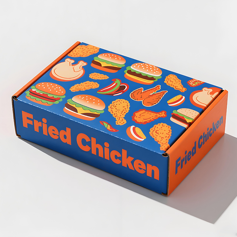 Custom Printed Design Food Grade Handle House Shaped Corrugated Cardboard Packaging Paper Box Fried Chicken Boxes