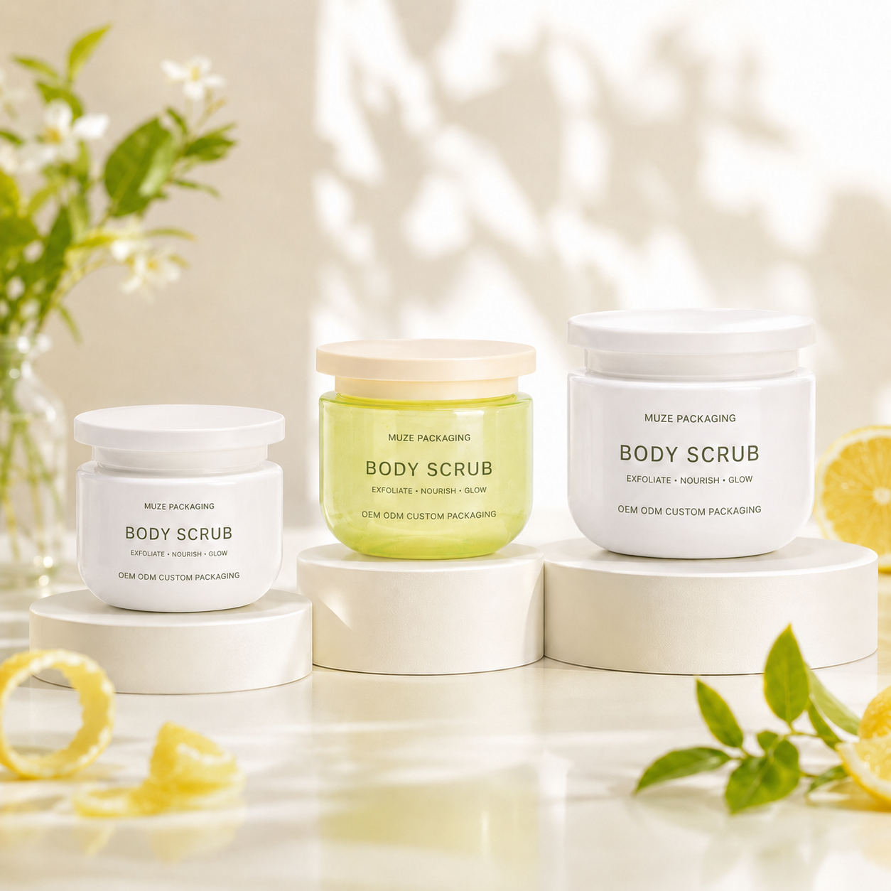 Custom 250g 300g 500g Body Scrub Jars Wholesale Matte Cream Jar PP PET Luxury Body Butter Container OEM Factory