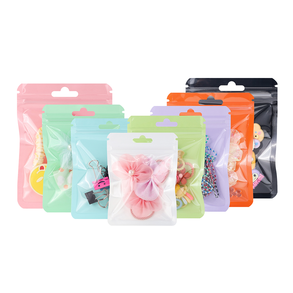 Coloured Transparent Plastic Zip Lock Bag Sachet Jewelry &amp; Watch Packaging Reseal Bags with Recycled Materials