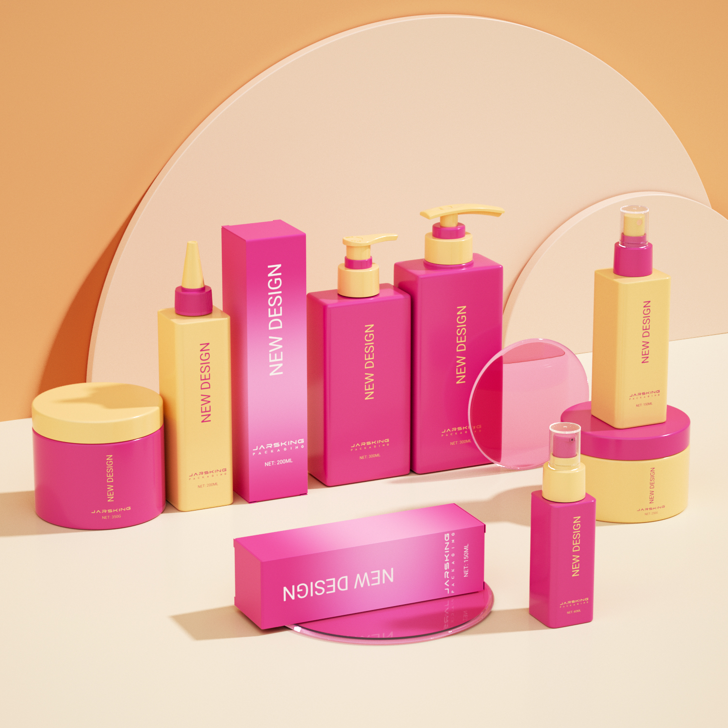 Luxury 200ml 300ml 400ml PET Empty Flat Hotel Korean Shampoo and Conditioner Bottle Shower Gel Lotion Pump Bottle Box Packaging