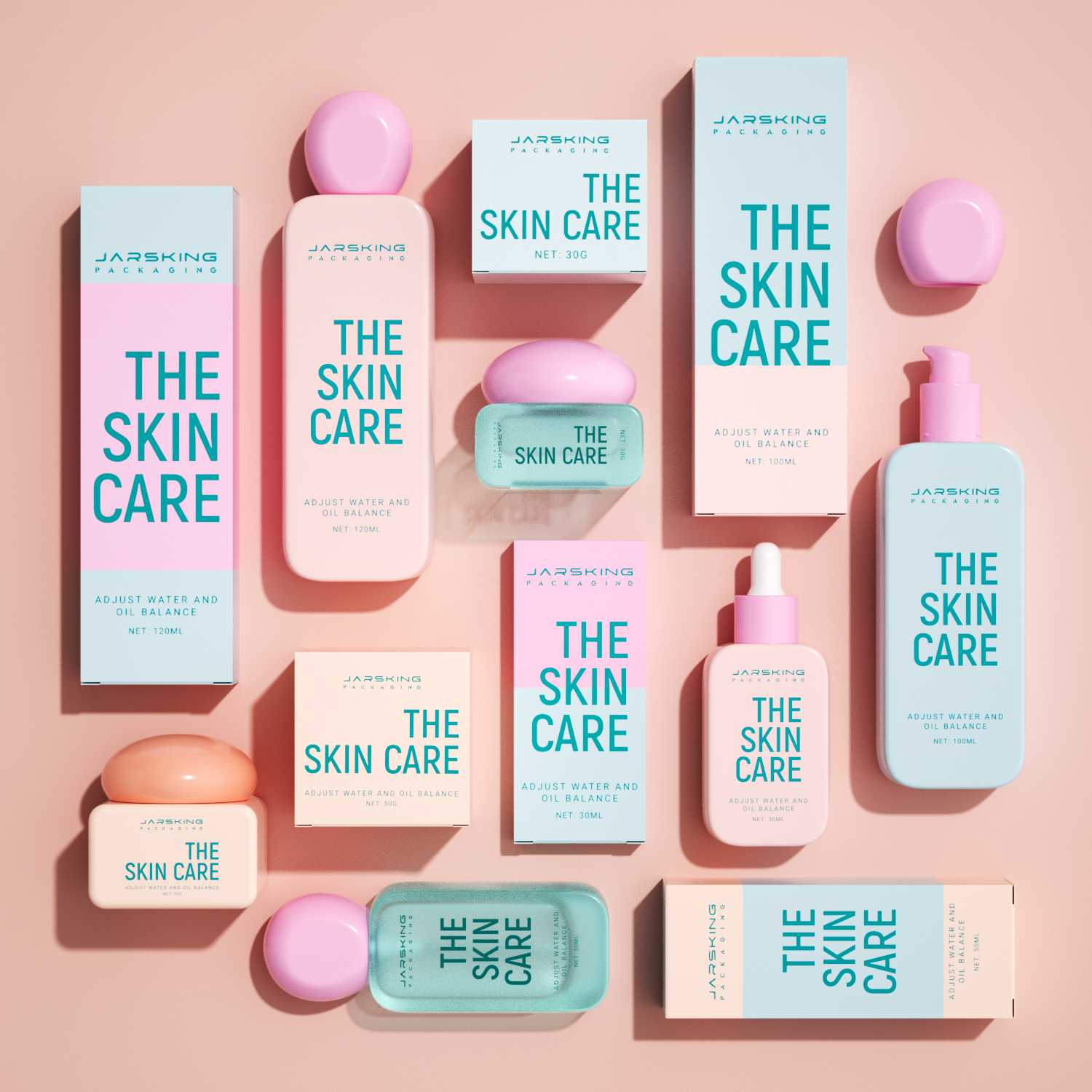 New Flat Capsule Shape Amber Spray Skin Care Bottle Set Body Care Cream Packaging Set Glass Cosmetics Bottles And Jars