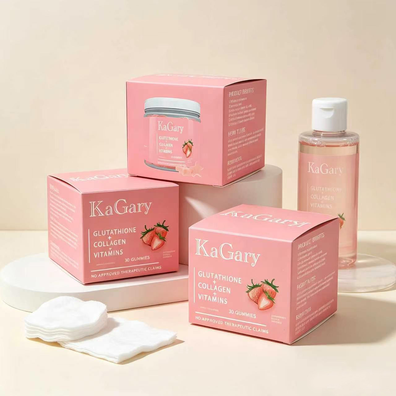 Luxury Custom OEM Matt Pink Cosmetic Health Packaging Box with Embossed Patterns Premium Double Insert for Skincare