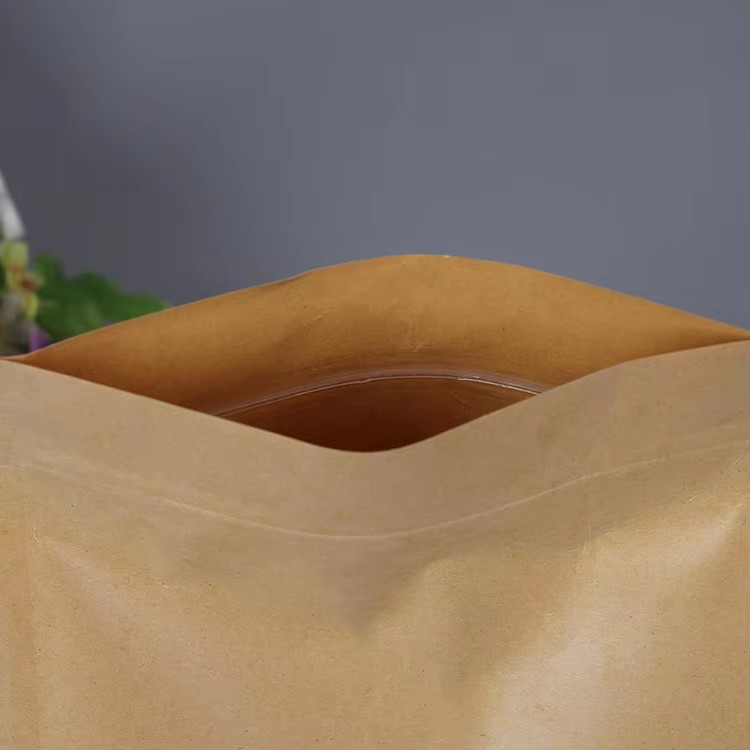 Custom Printing Zip Lock Flat Bottom Recyclable Clear Window Stand up Pouch Premium Food Tea Coffee Salad Cakes Pet Food Jelly