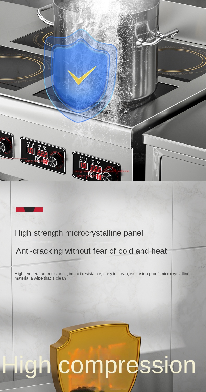 Commercial Stainless Steel Housing 4/6 Burners Induction Cooker Catering Kitchen Equipment Electric Cooking Stove