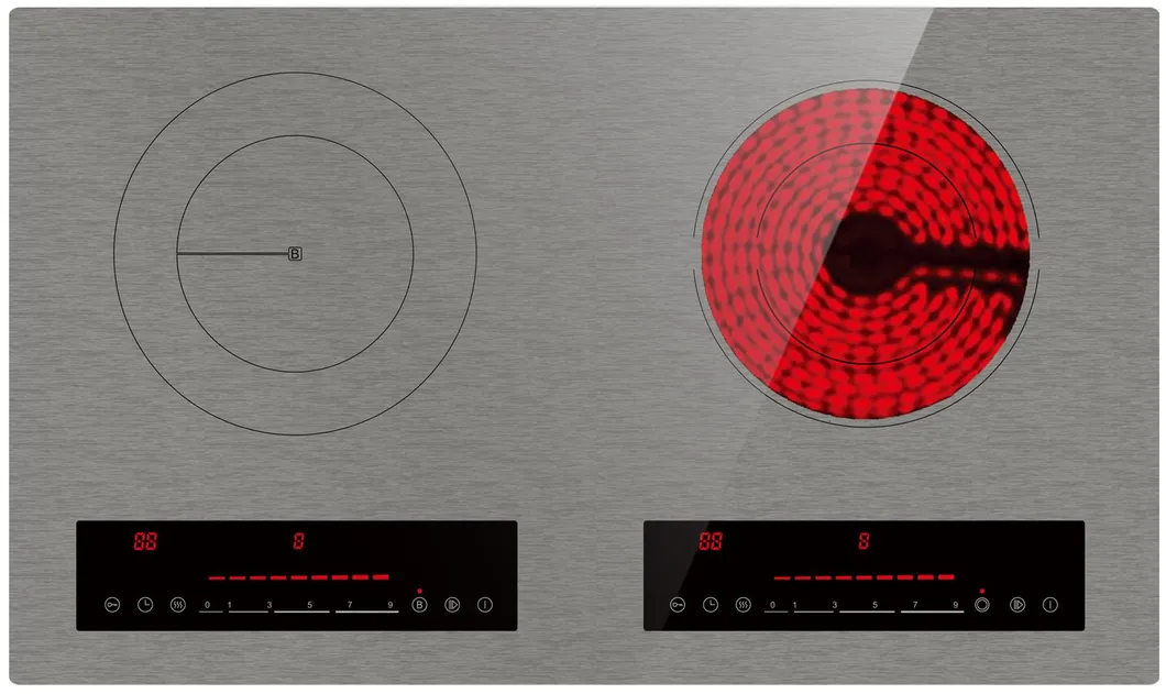 Factory Wholesale Price Vietnam Style 2 Burner Hybrid Stove Induction Cooker