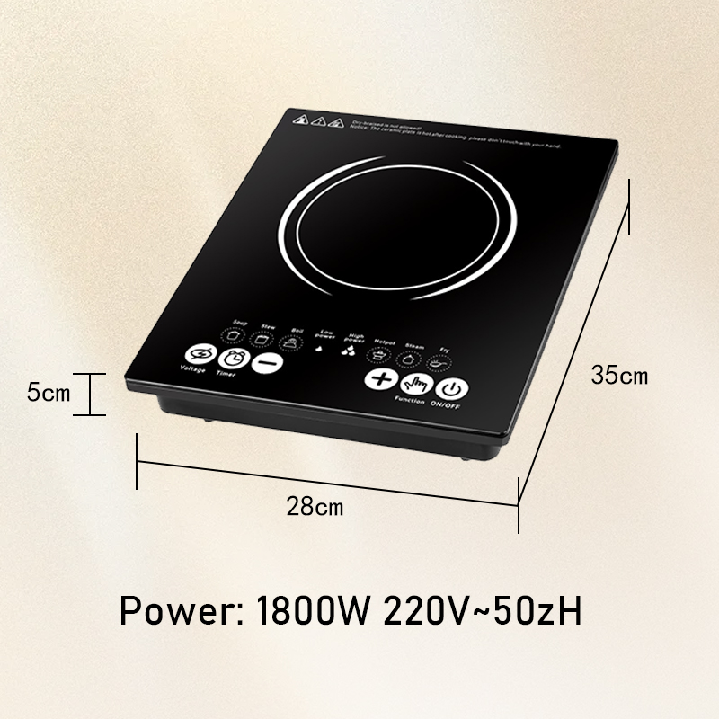 Single Burner Professional Ceramic Glass Portable Cooktop Countertop Induction Cooker with Rapid Boil Boost Induction Boost