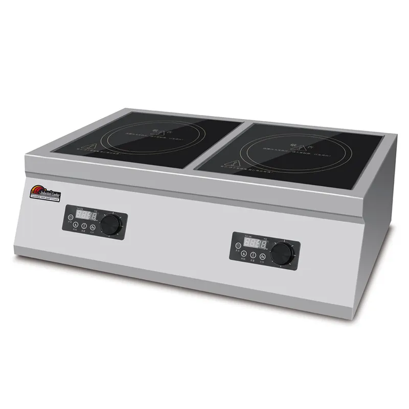 Double Burner Commercial Induction Cooktop 5000W Flat Ceramic Electric Stove for Restaurant & Industrial Kitchen