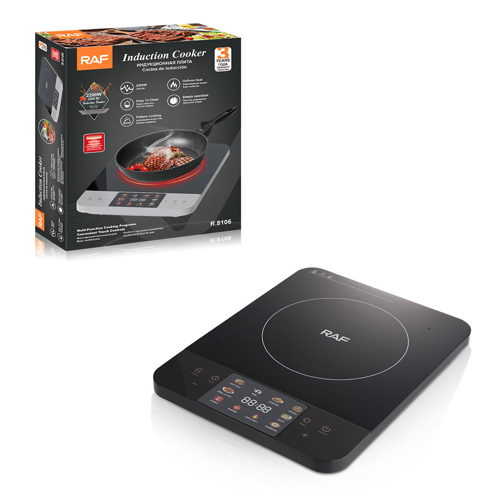 RAF 2200W Induction Cooker Cocina De Induction with Overheat Protection Uniform Heat and Easy to Clean Surface