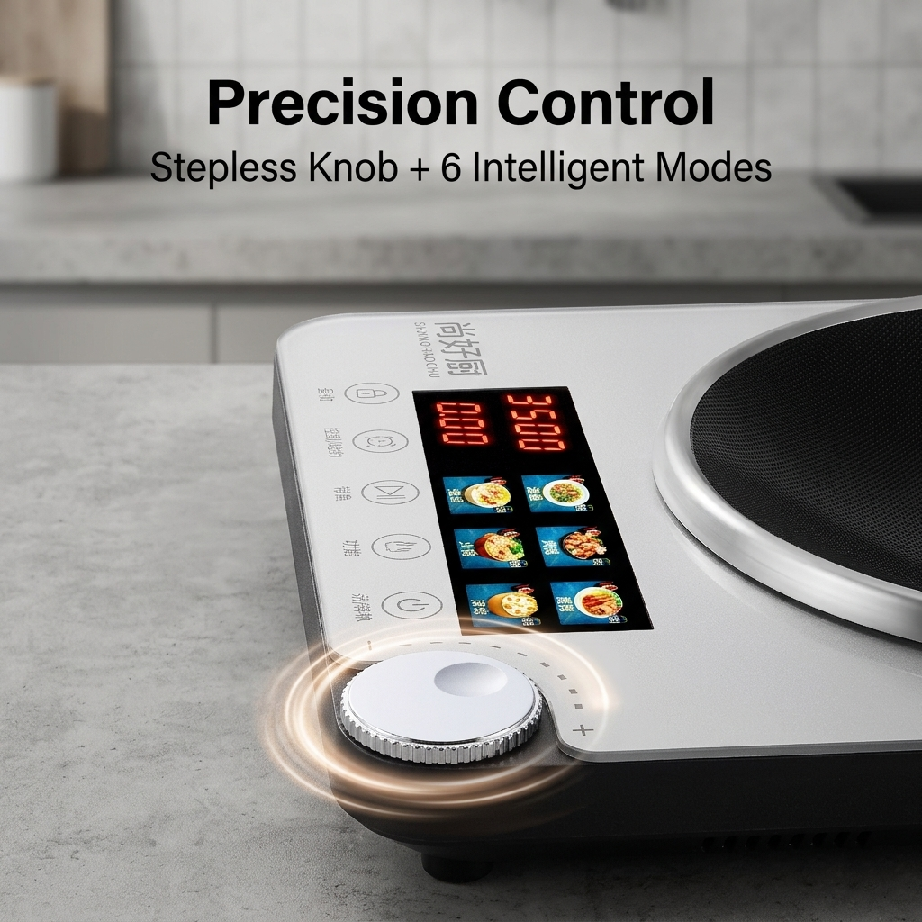 3500W Commercial Concave Induction Cooker High Power Electric Wok Stove Professional Stir-fry Induction Cooktop for Restaurant
