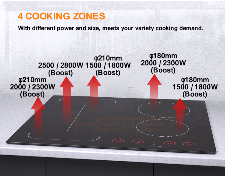 Stock Clearance Blowout 60cm Induction Hob Electric Cooktop Slider Control Black Glass Surface 4 Zones Keep Warm Feature
