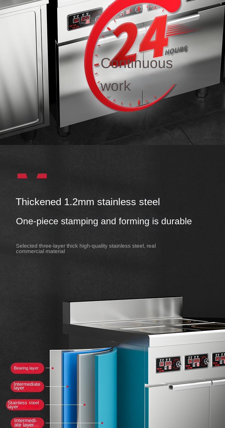 Commercial Stainless Steel Housing 4/6 Burners Induction Cooker Catering Kitchen Equipment Electric Cooking Stove