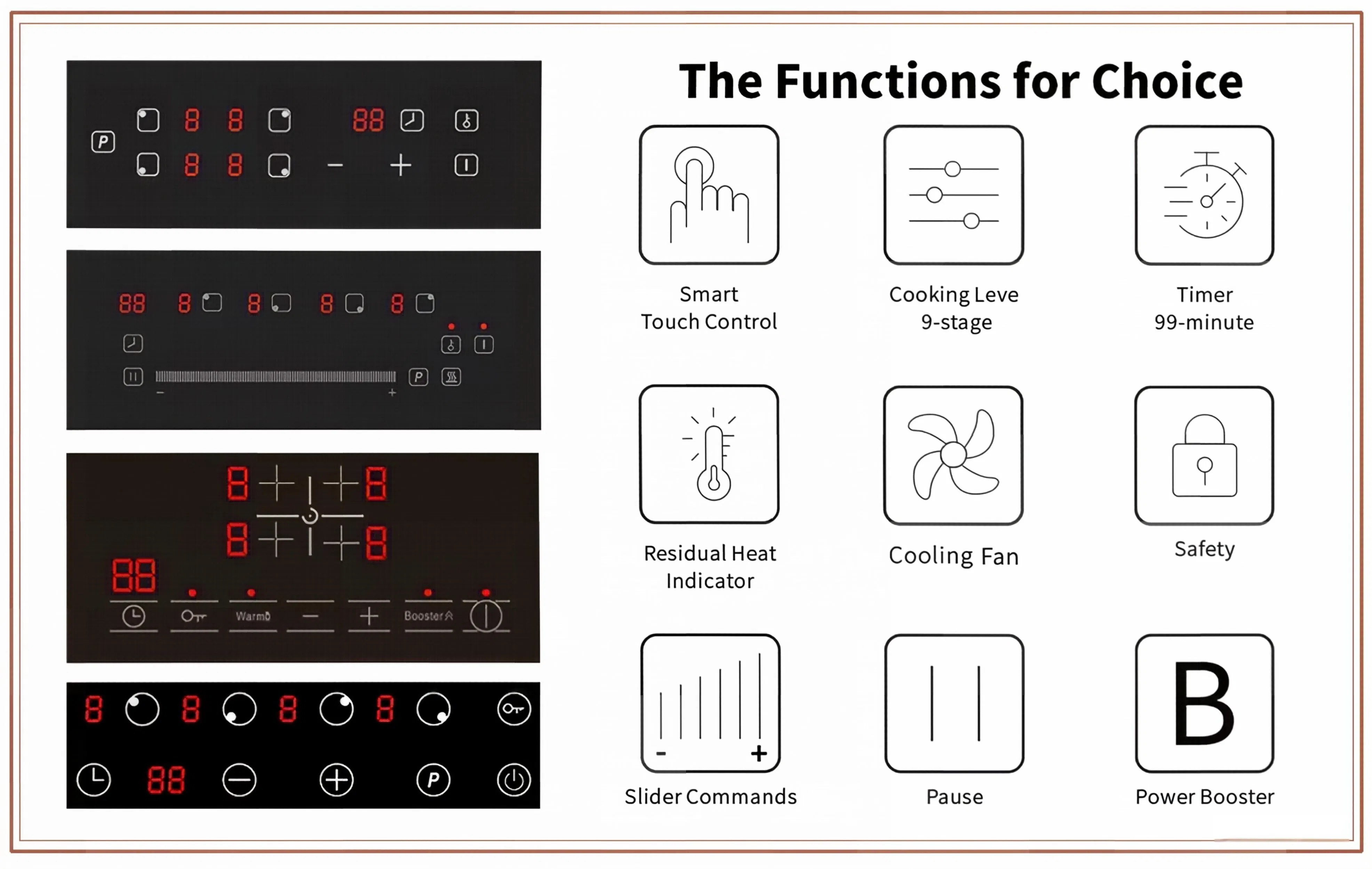 6 Burner Hidden Induction Cooktop