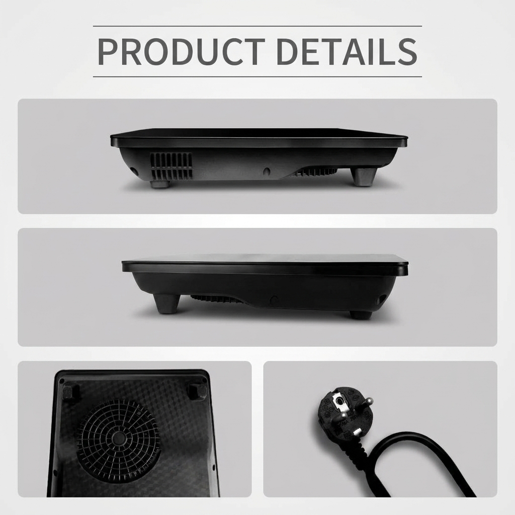 Electric Induction Cooktop Home Use Smart Timer Hot Pot Stir-Fry Stew Multi-Function; 1000W Large Waterproof All-in-One;