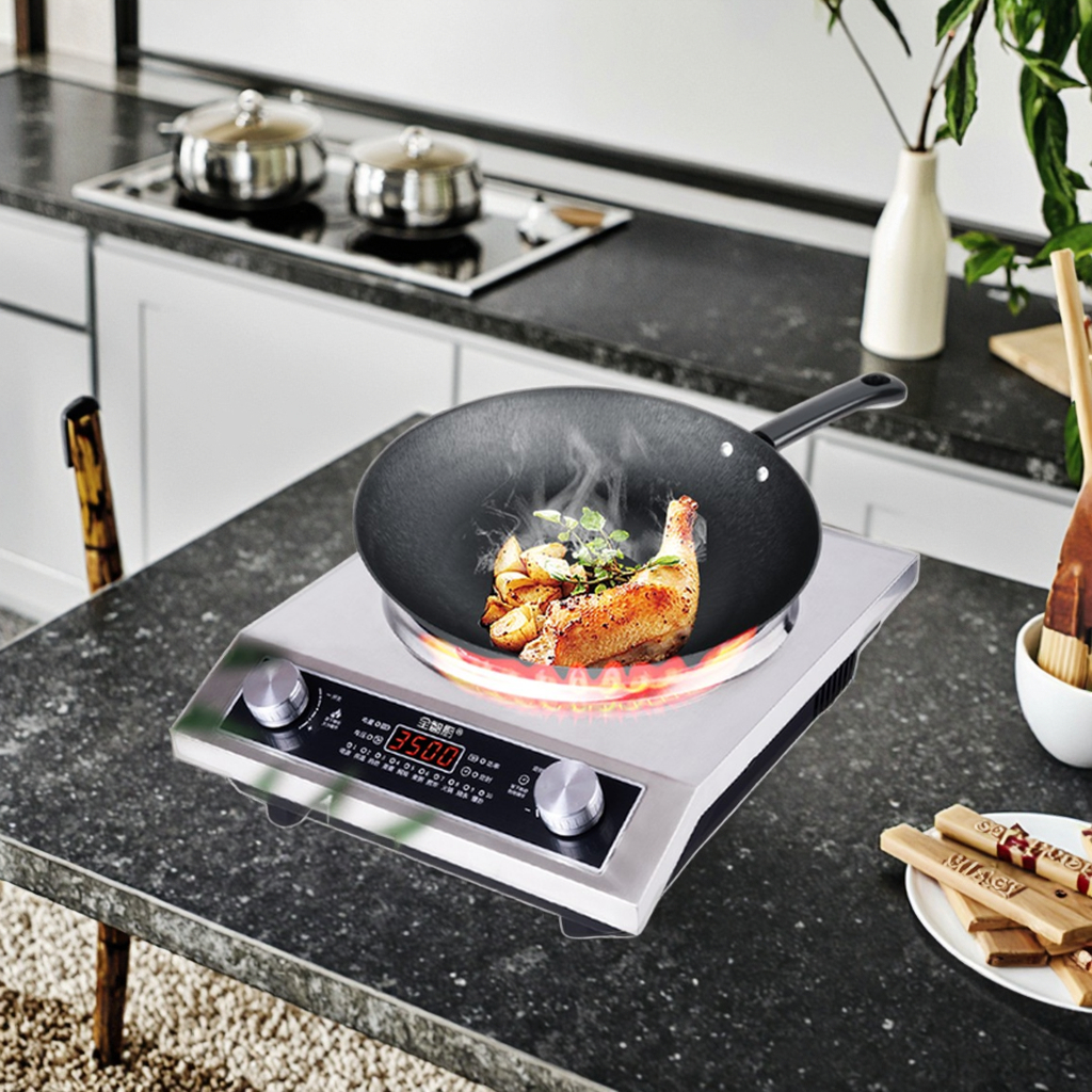 German 3500W Concave Induction Cooker High-Power Built-In Stir-Fry Pot Full Set for Household Electric Use