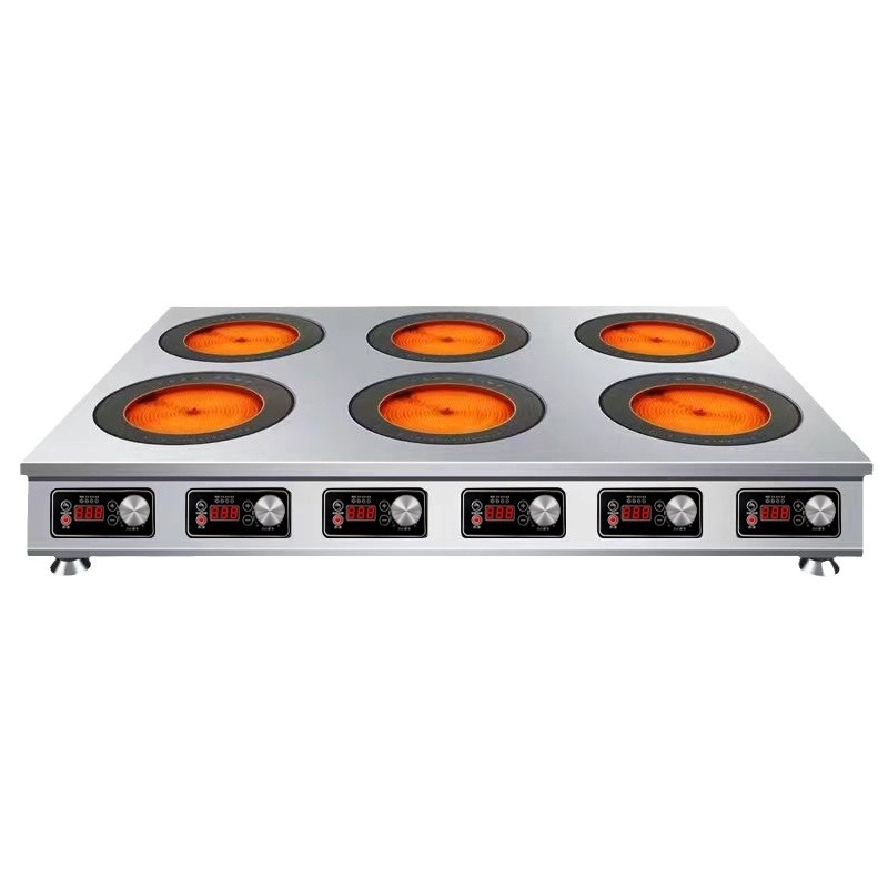 6 Heads Cooking Glass Ceramic Plate Kitchen Appliances Electric Ceramic Hobs Induction Cooker High Power Infrared Cookers