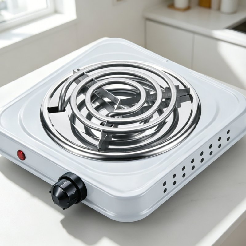Portable Electric Single Burner Cooktop for Camping, RV and Home Use