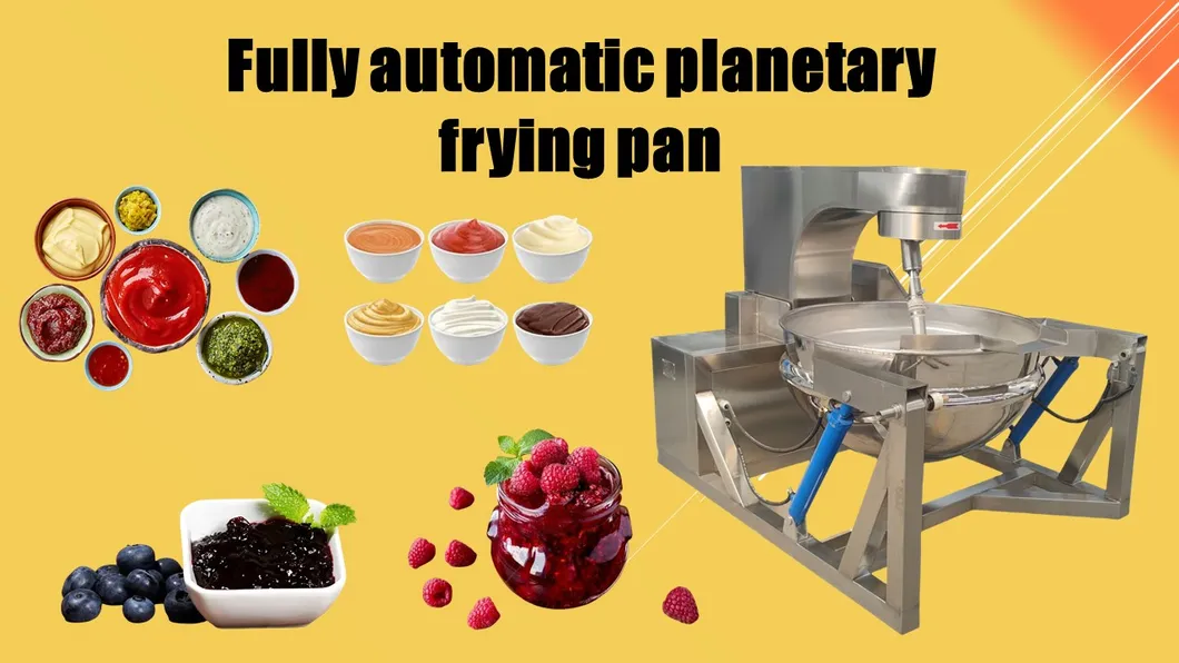 Industrial 100-800L Electric Induction Heating Planetary Jacketed Kettle Sauce Strirring Cooking Machine