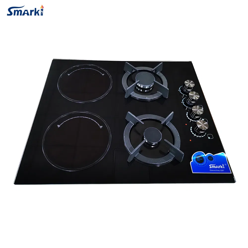 2 Gas 2 Electrical Hybrid Cooktop Built in 4 Burners Combi Hob