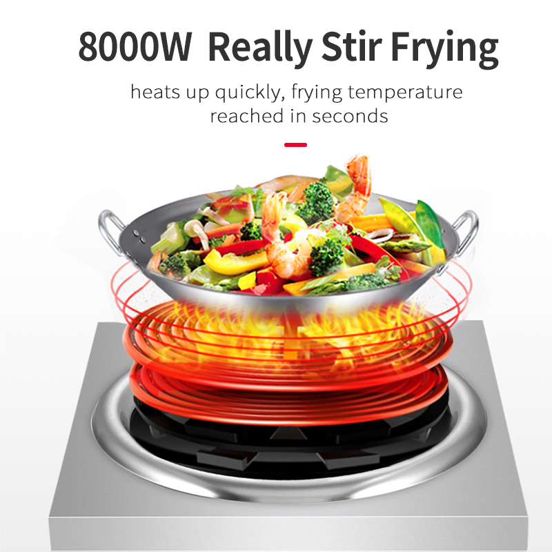 Commercial Kitchen 220V 6000W Smart Electric Cooktop High Power Induction Wok Flat Furnace Hob Burner for Hotpot Cooking