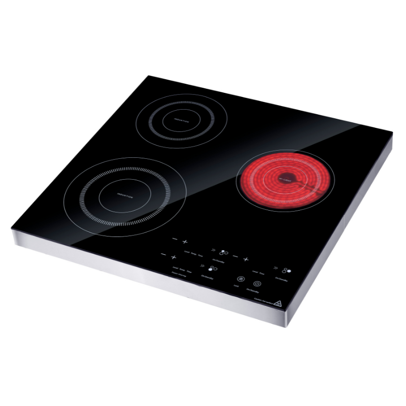 3500W Power Sharing Stainless Steel Rim Induction Cooktop Triple Stove Induction