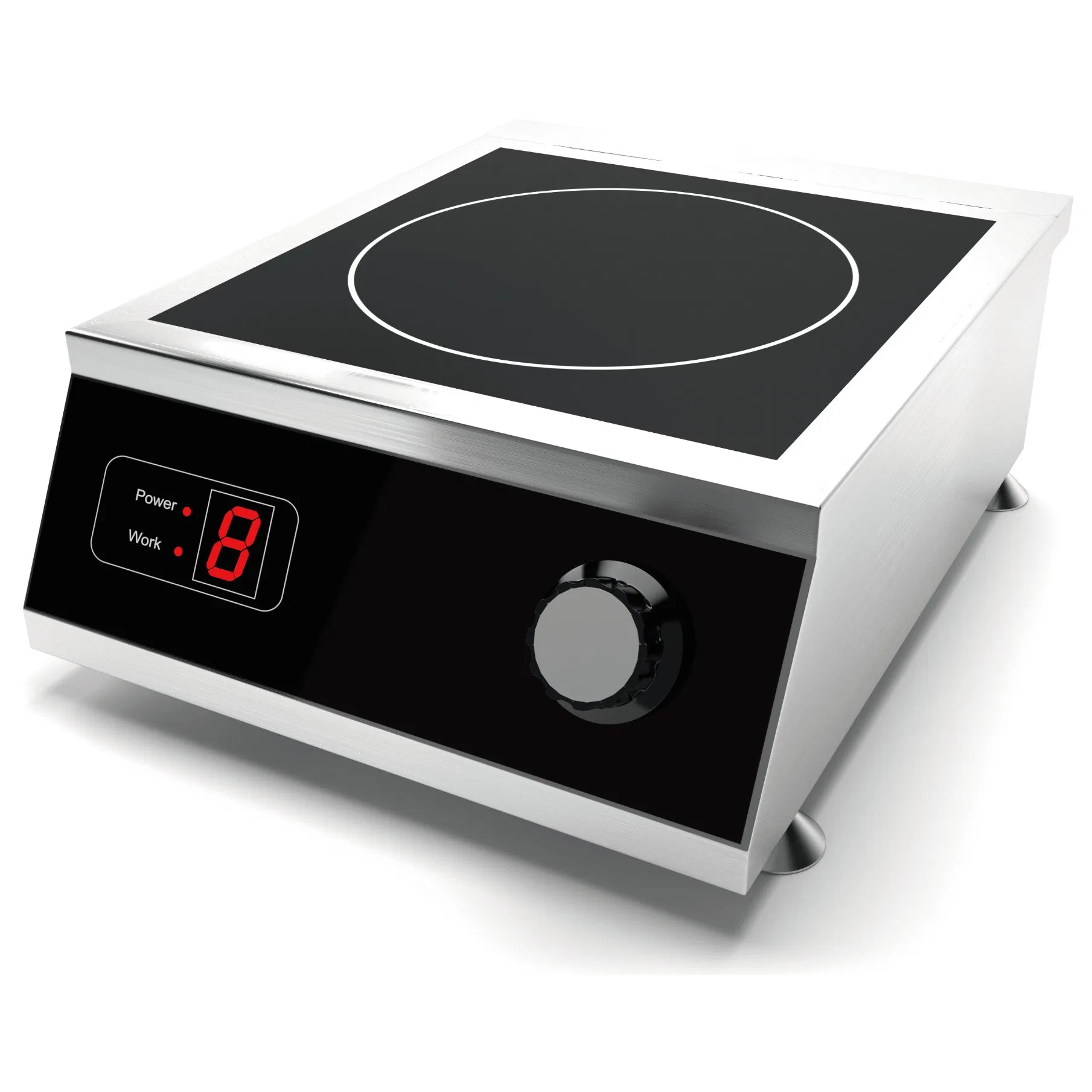 Stainless Steel Body 220V 230V 7000W Commercial Induction Cooker 2 Plate Burner 4 Digital Display