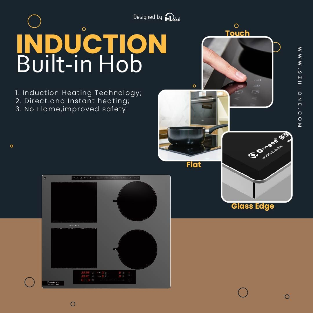 Best-selling Built-in Induction Cooktop Electric 4 Burners 7200W WiFi &amp; App-Controlled Class a Energy Efficiency 3-Year Warranty