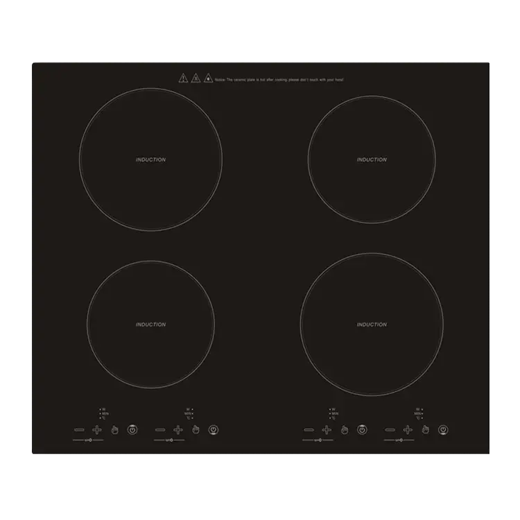 Built-in Induction Stove Black Ceramic Glass Panel