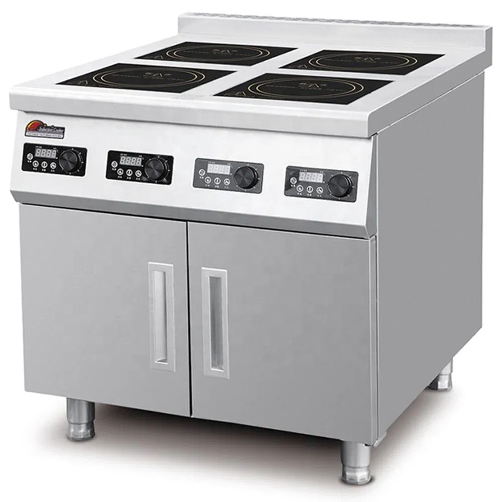 Commercial 4 Burner Induction Cooktop with Cabinet Base Industrial Electric Cooking Range