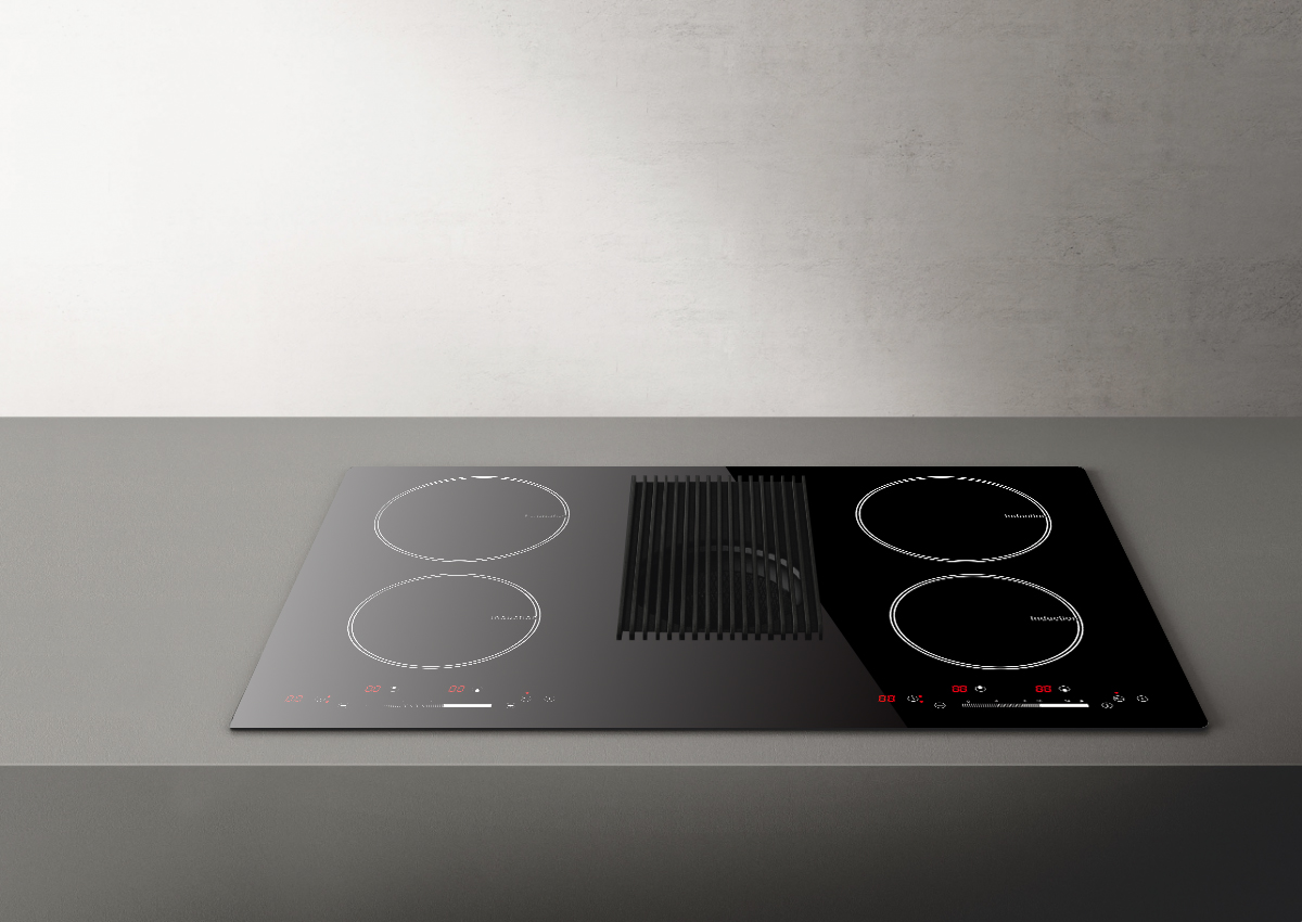 New Design WIFI Control 30 Inch 5 Burners Electric Induction Hobs With Downdraft Cooker Hood