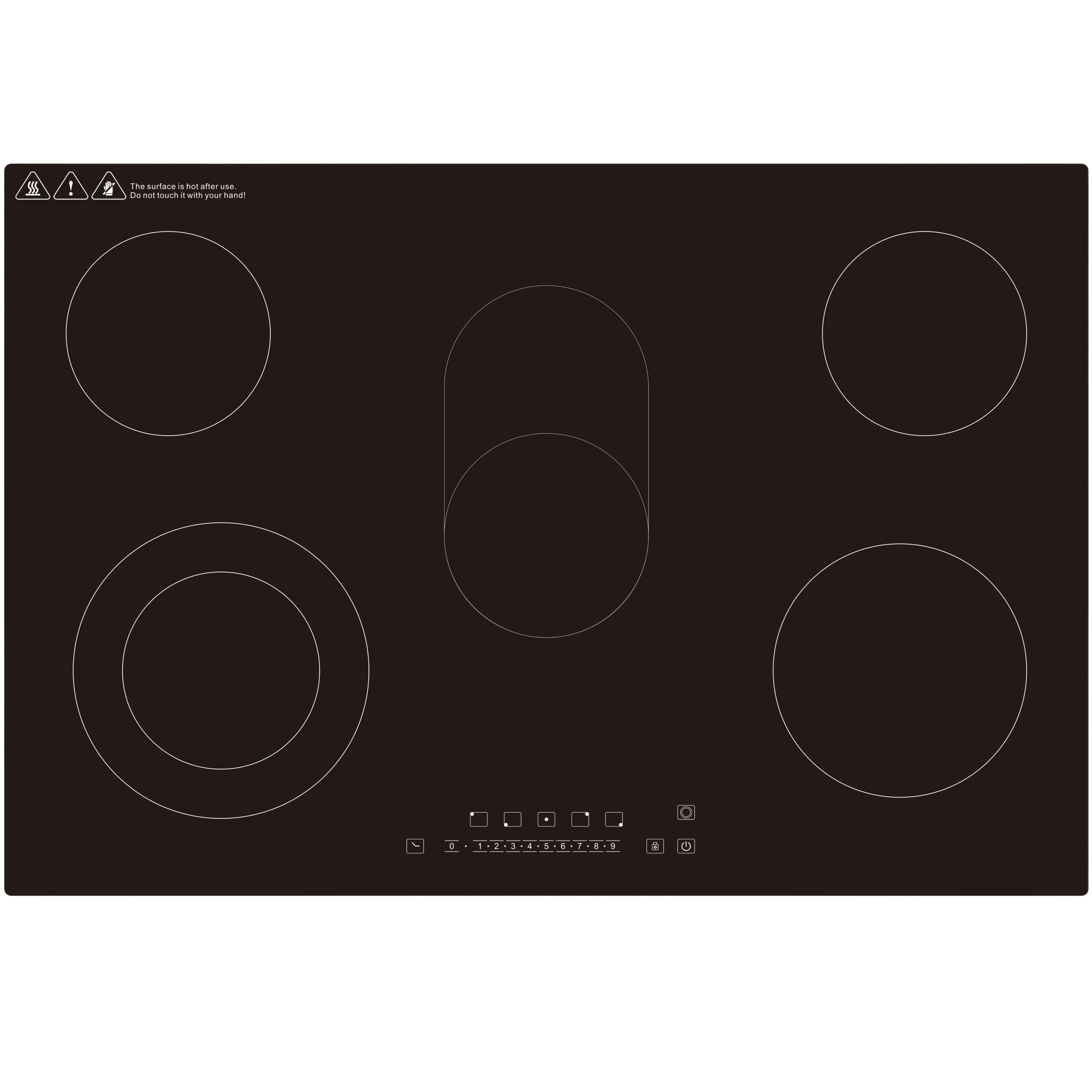 OEM 77cm Stainless Steel Induction Cooktop 5 Burners Touch Control Newest Style Built-in Electric Ceramic Hob Kitchen Easy