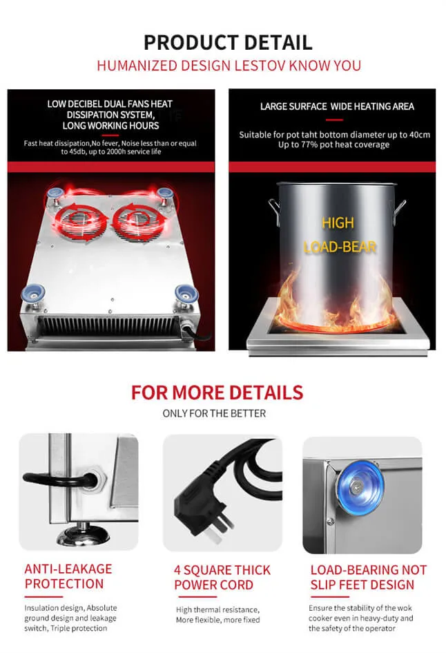 Commercial Induction Range Kitchen Appliance for Restaurant