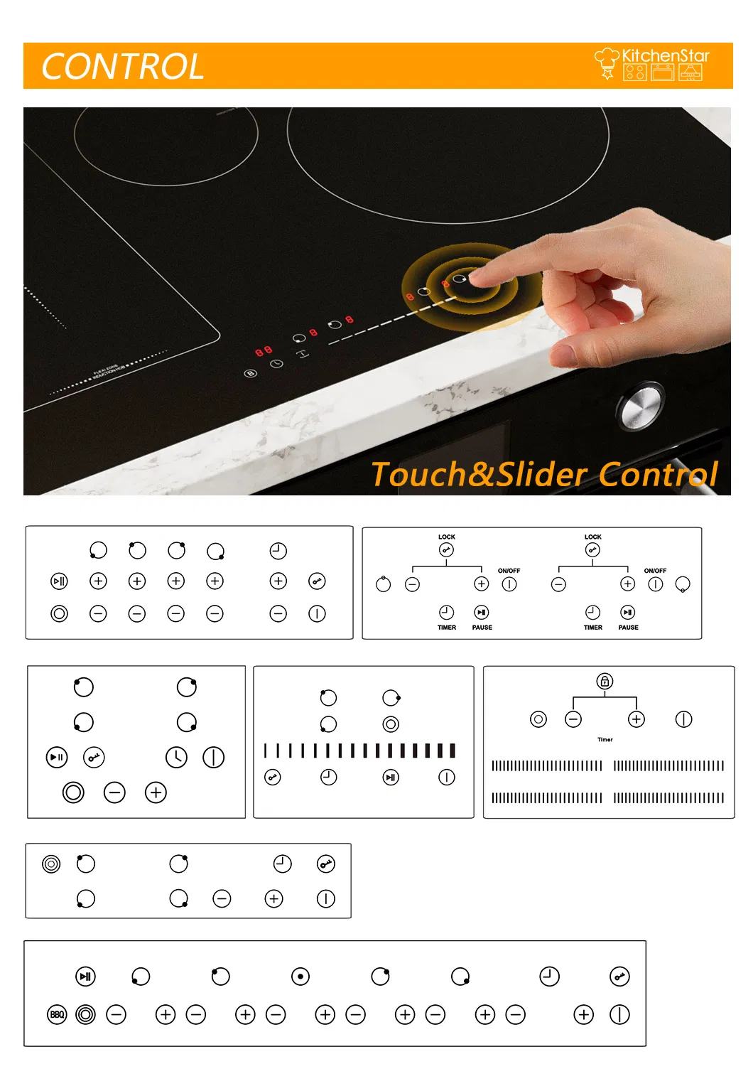 Built-in Kitchen Appliance Multi Zone Induction Hob Ceramic Cooker