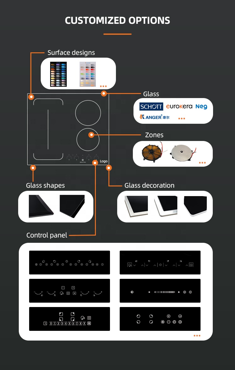 China Manufacturer's Built-In 4-Burner White Glass Induction Cooktop Electric Cooktops Ceramic Panel Touch for Kitchen Hob