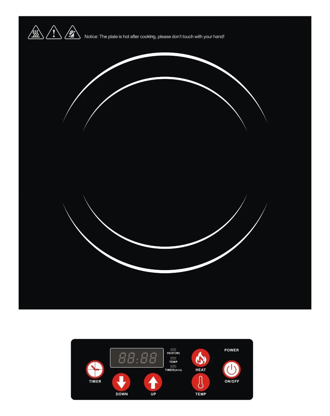 3500W Stainless Steel ETL CE Commercial Single Burner Induction cooktop