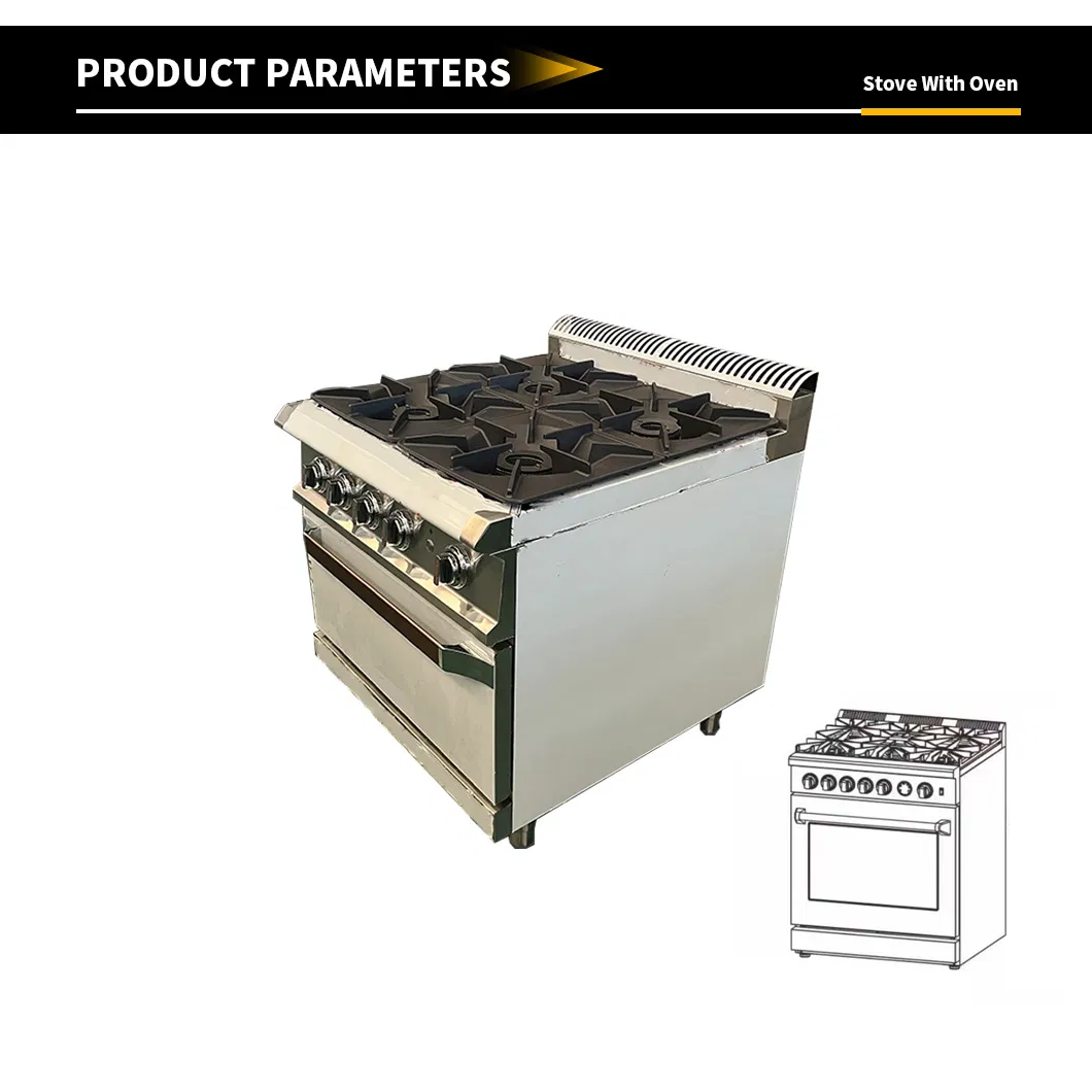 Commercial Gas Combination Stove Freestanding Stainless Steel Cooking Stove Hotel Kitchen Gas Range with 2/4 Burners
