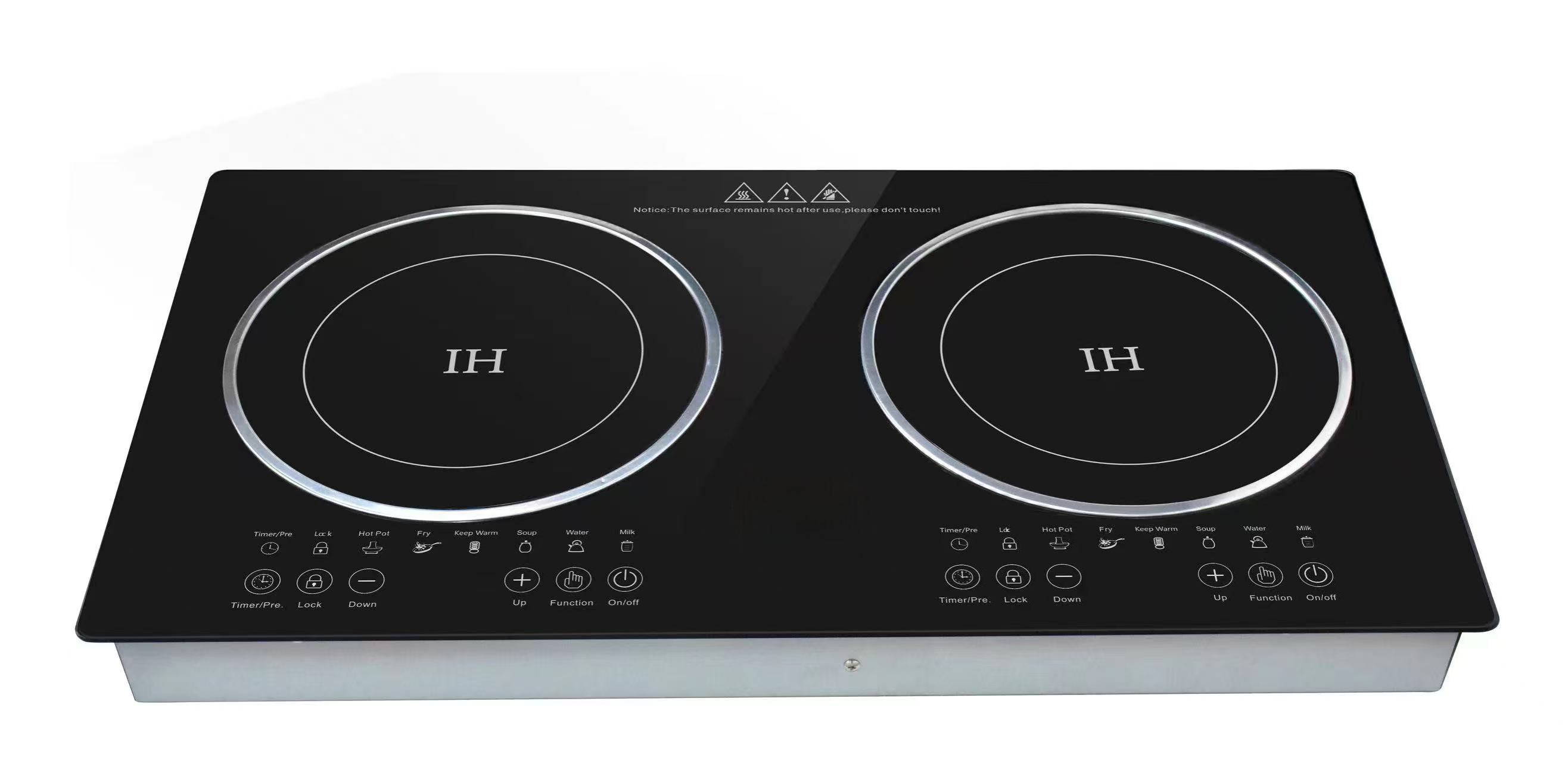 2-Burner Built-In Induction Cooker Electric Stove with Ceramic Cooktops for Home Kitchen Cooking Range
