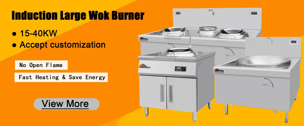 Large Electric Induction Wok Range 25kw 380V 3pH